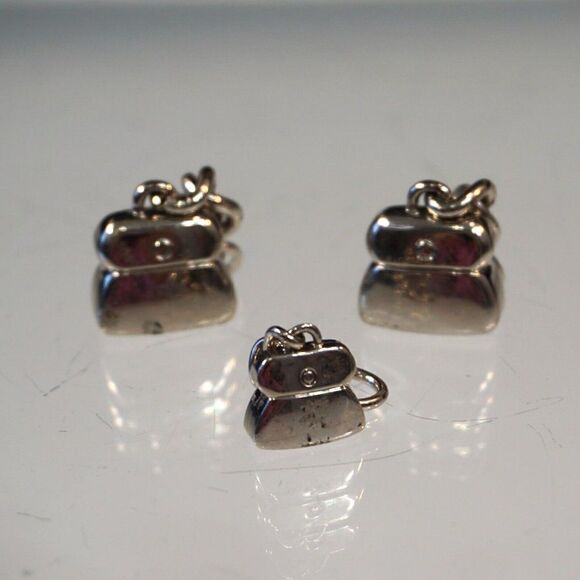 3 Kathy Van Zeeland Purse Charms Bag Accessories Silver Tone Metal - Picture 5 of 5
